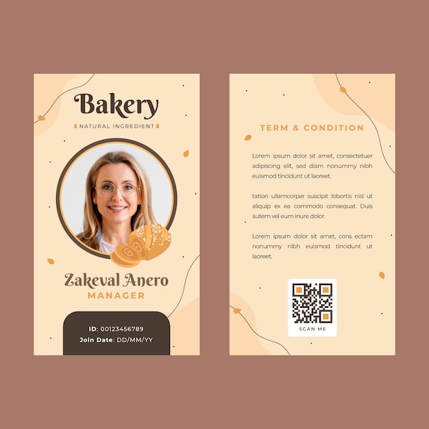 Bakery shop id card template