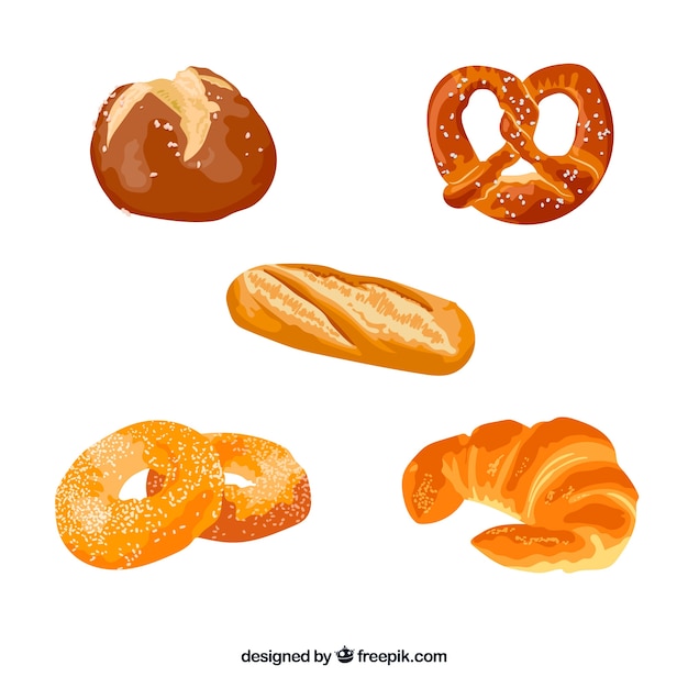 Free Vector bakery stickers collection in 2d style