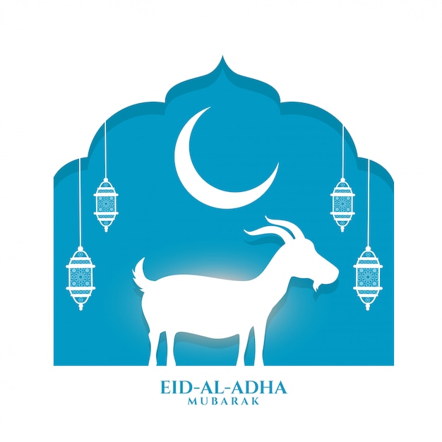 Free vector bakrid eid al adha wishes greeting background