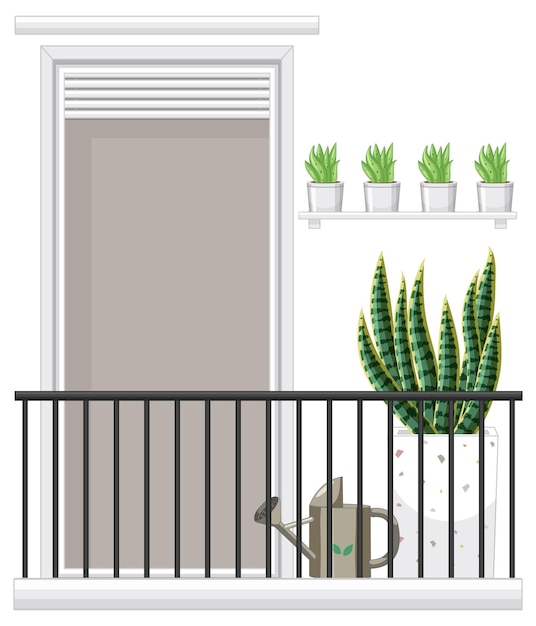 Free Vector balcony of apartment building facade