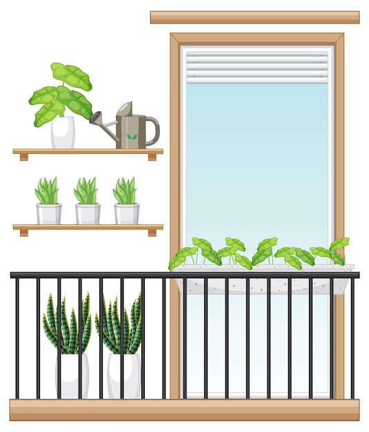 Free vector balcony of apartment building facade