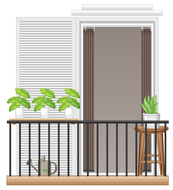 Free Vector balcony of apartment building facade