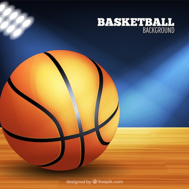 Free Vector ball basketball background and spotlights