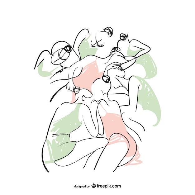 Ballerinas dancing vector