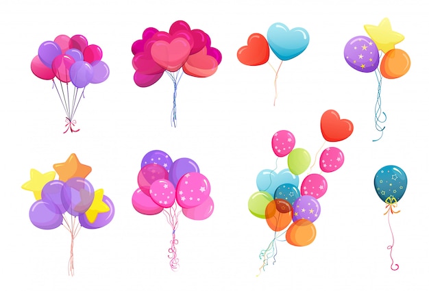 Free Vector balloon bunches  s set