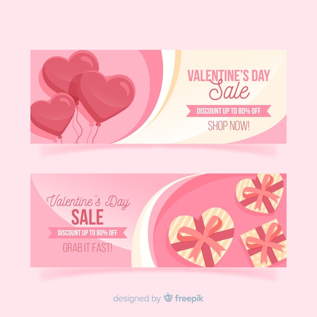 Balloon and gift valentine sale banner