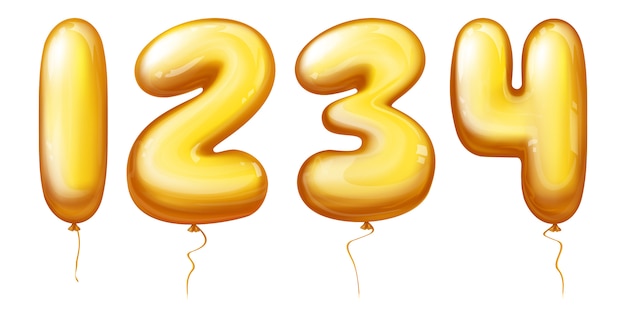 Free Vector balloons numbers - one, two, three, four