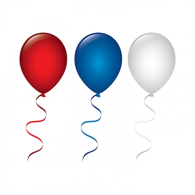 balloons in usa colors