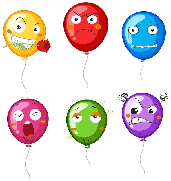 Free Vector balloons with differnet facial expressions