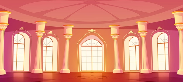 Free Vector ballroom interior in royal castle or palace