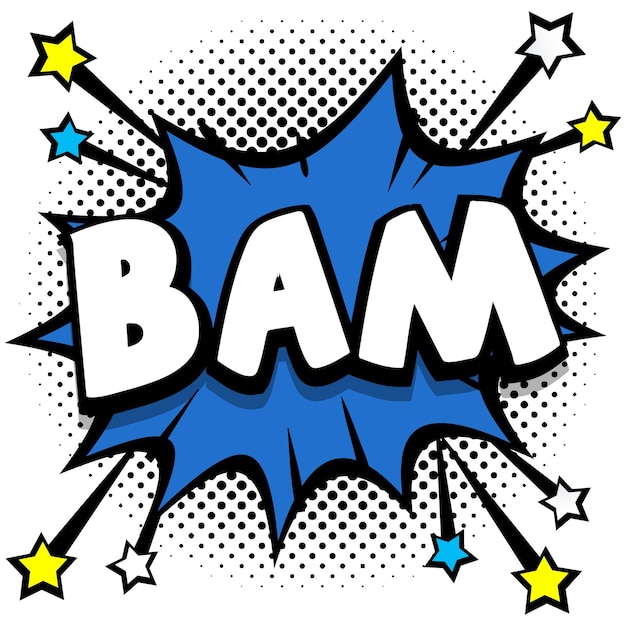 Bam Pop art comic speech bubbles book sound effects