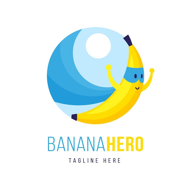 Banana character logo template