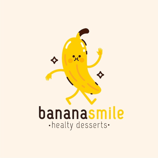 Free Vector banana character logo template