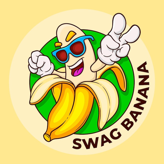 Banana character logo template