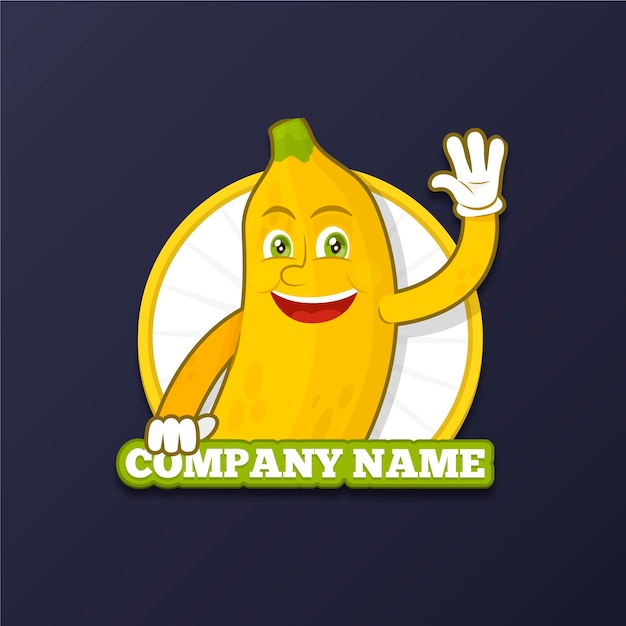 Free vector banana character logo