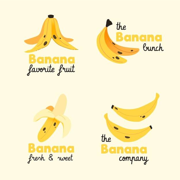 Free Vector banana logo collection