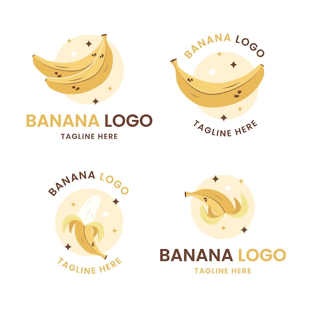 Free Vector banana logo template set