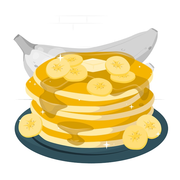 Free vector banana pancake concept illustration