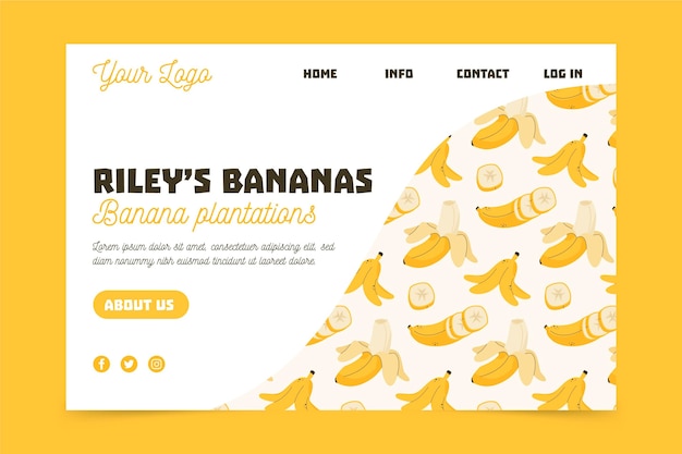 Free Vector bananas plantation landing page