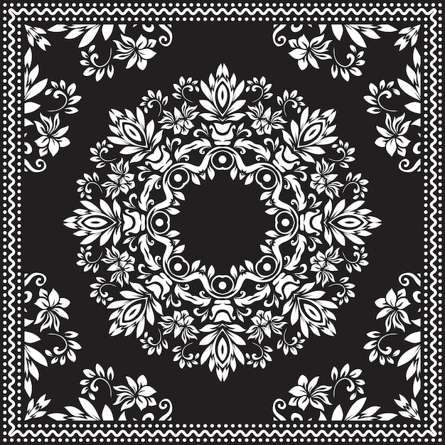 Bandana Clipart Black and White.