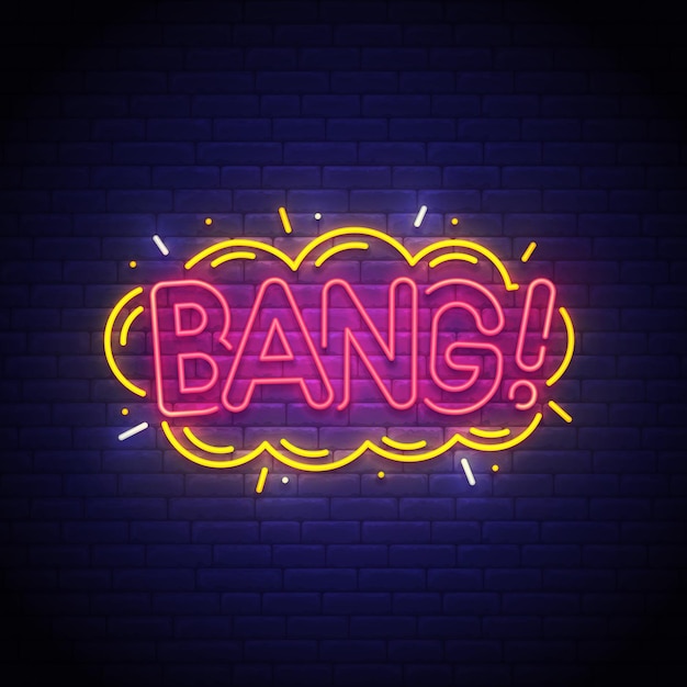 Free Vector bang neon sign