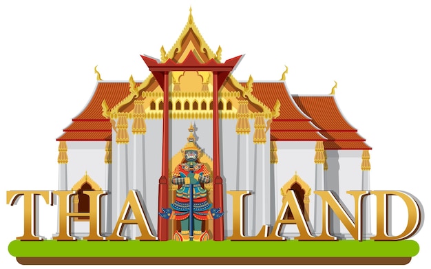 Free Vector bangkok thailand landmark logo banner