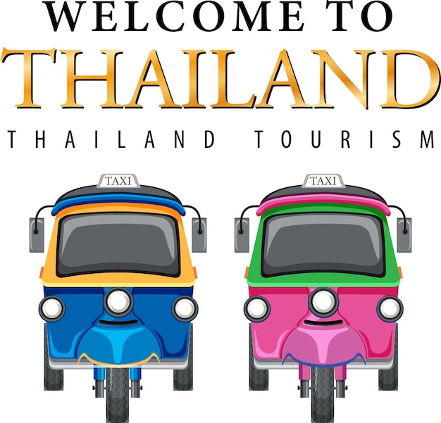 Free Vector bangkok thailand tuk tuk travel and tourist icon