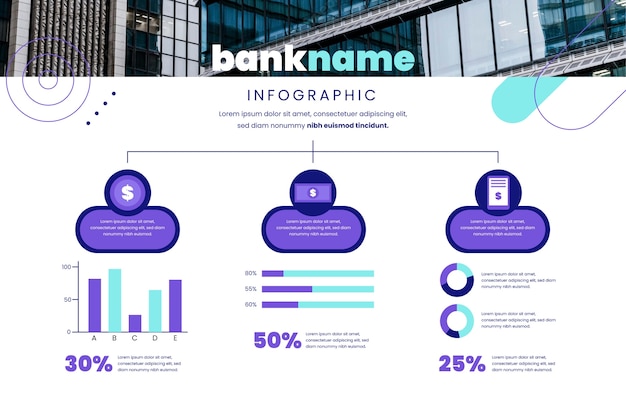 Bank and finance infographic template