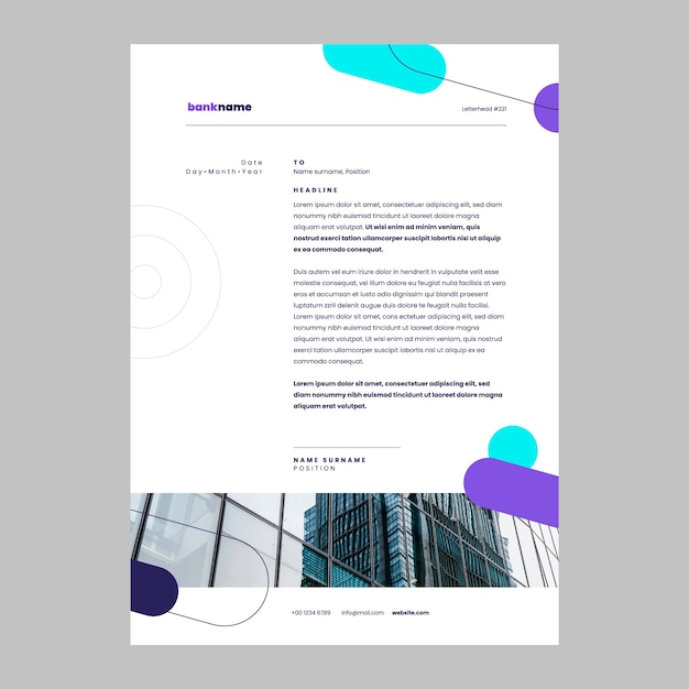 Bank and finance letterhead template