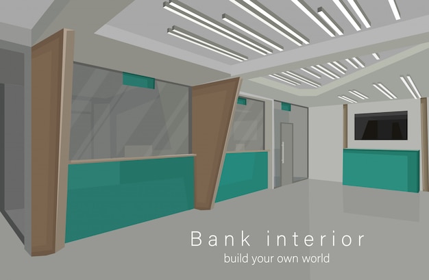 Free Vector bank interior design concept