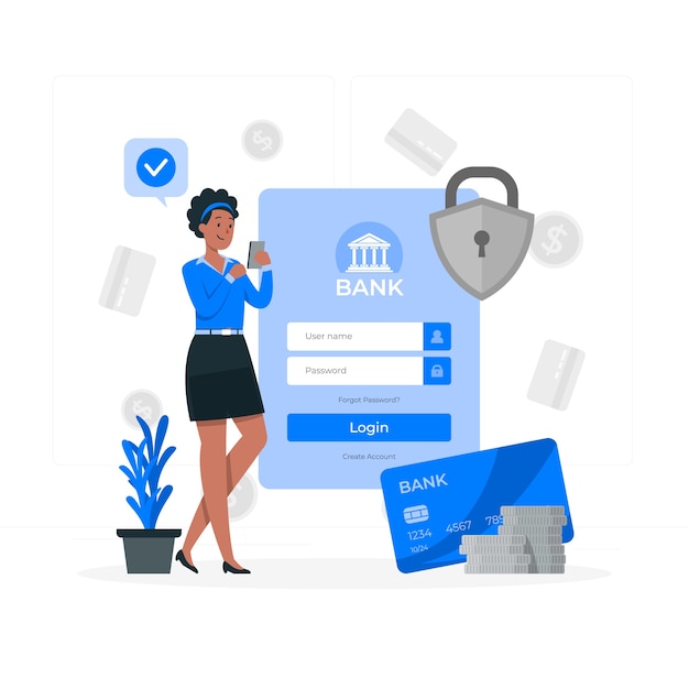 Bank login concept illustration