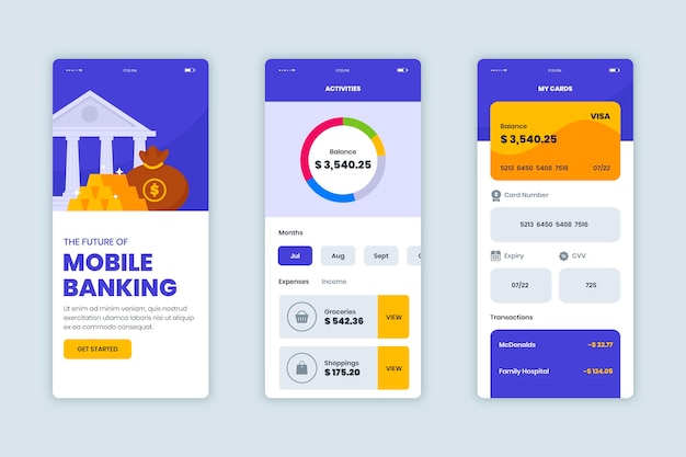 Banking app interface pack