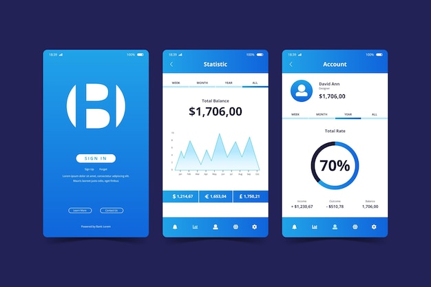 Banking app interface