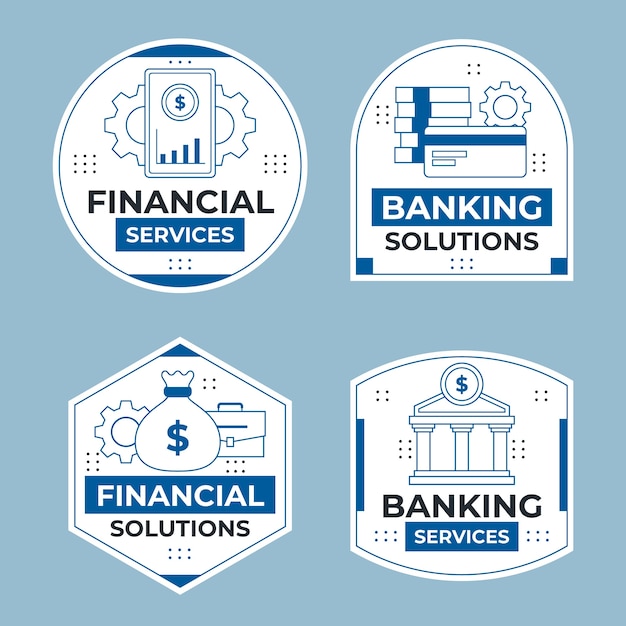 Free Vector banking business labels  template