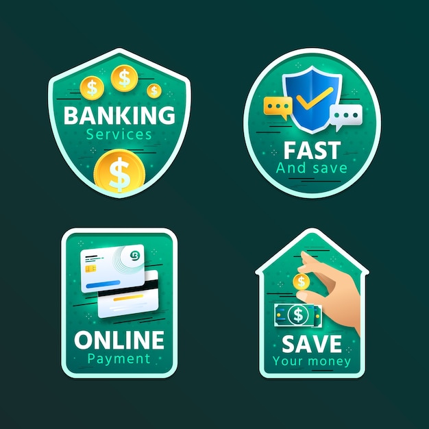 Banking business labels  template