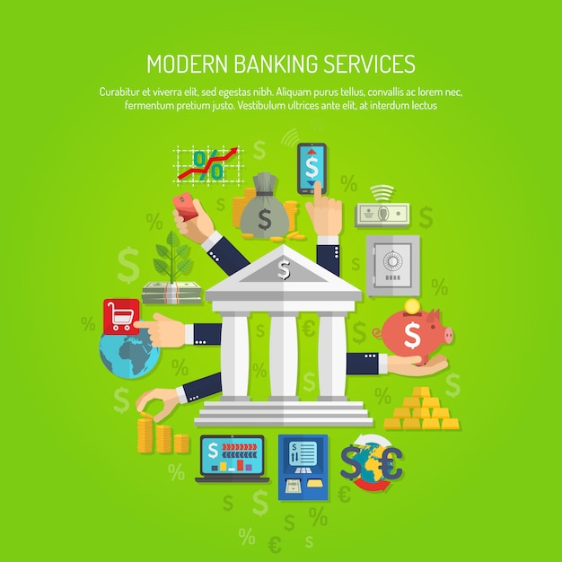 Free Vector banking concept flat