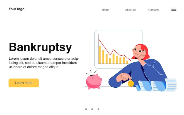 Free Vector bankruptcy financial crisis landing page collapse