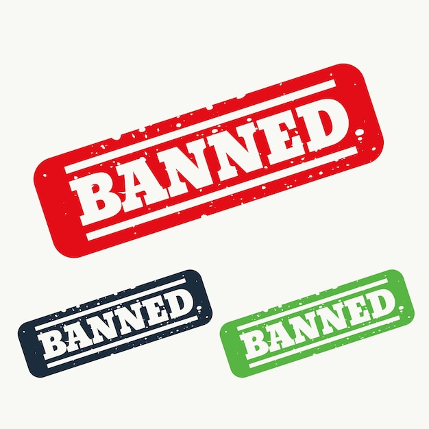 Free Vector banned stamp sign