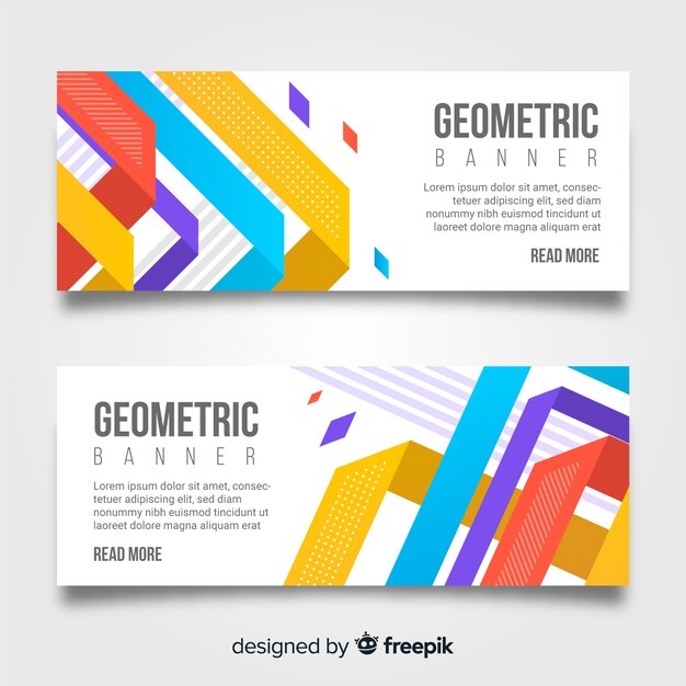 Banner design with abstract geometric shapes