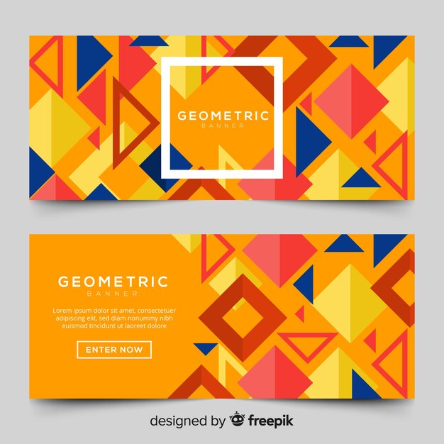 Banner design with geometric shapes