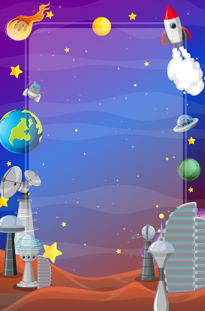 A banner outer space scence background