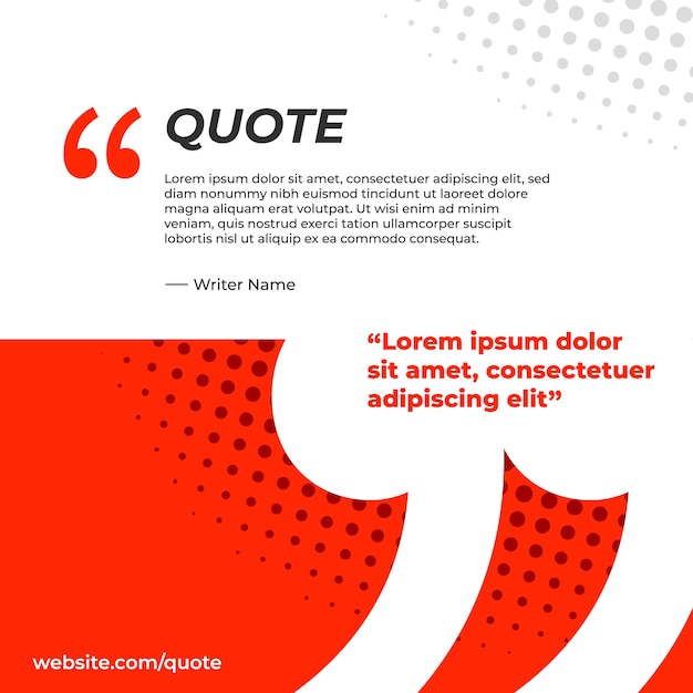 Free Vector banner red and white for quote