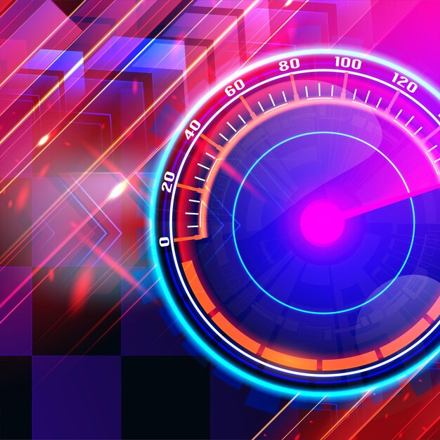 Banner Speed motion background with fast speedometer car Racing velocity background