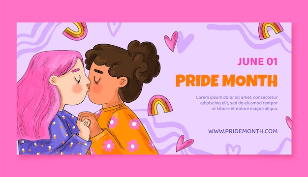 Banner template for pride month celebration