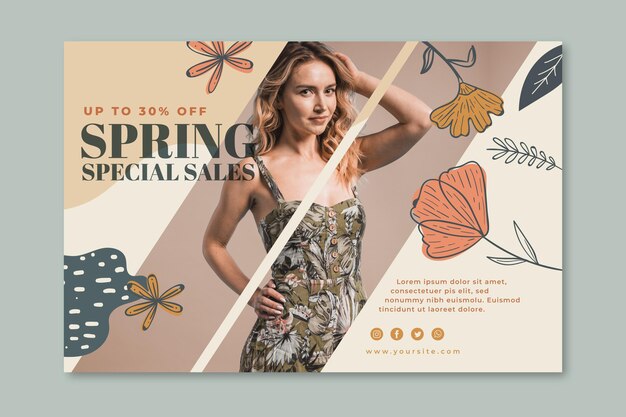 Banner template for spring fashion sale