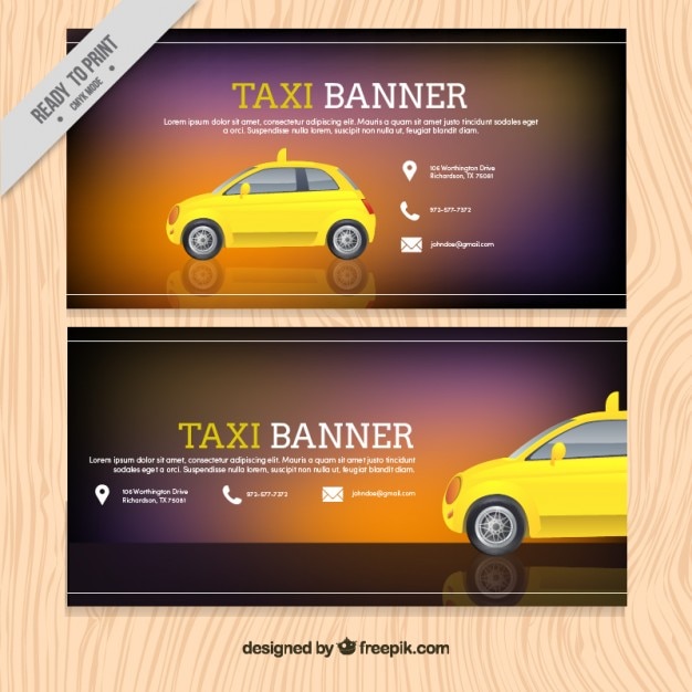 Free Vector banner template for taxi service