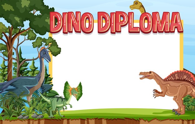 Banner template with dinosaur theme