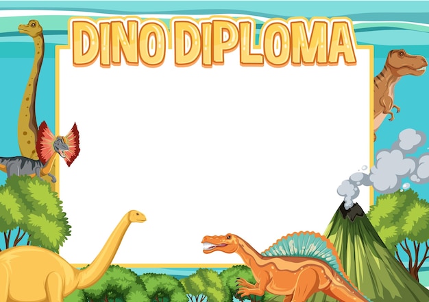 Banner template with dinosaur theme