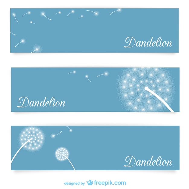 Banner templates with dandelions