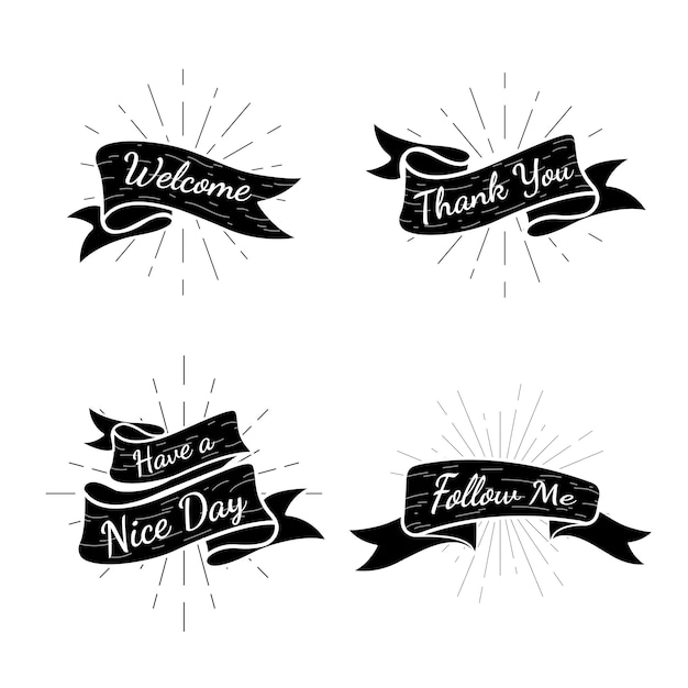 Free vector banner text badges collection